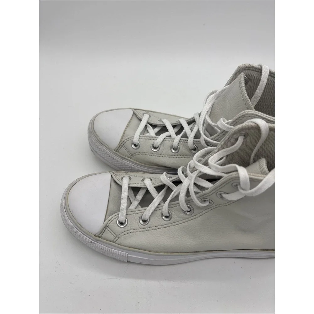 Cream Converse Chuck Taylor All Star  High Top Lift Platform Leather Women 9